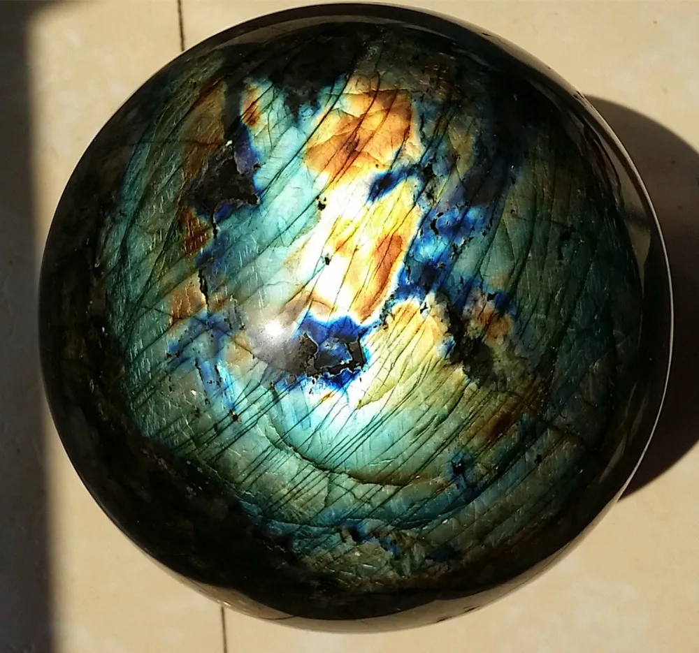 

huij 00730 NATURAL Labradorite quartz crystal sphere ball healing