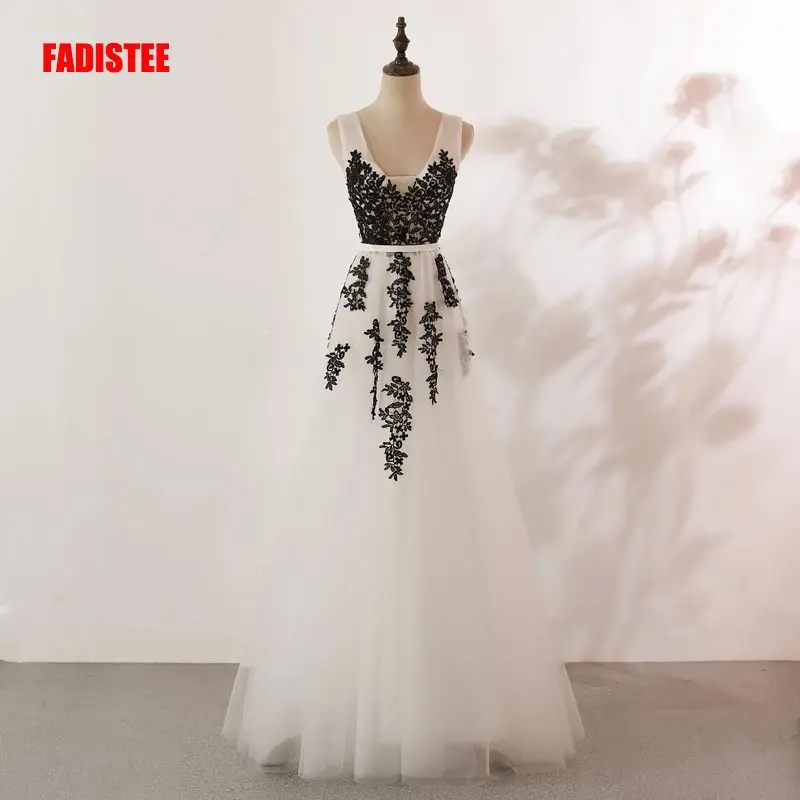 FADISTEE Новое поступление Вечерние Элегантные Выпускные платья Vestido de Festa платье De Soiree кружевное с v-образным вырезом сатиновое откровенное с аппликацией платья