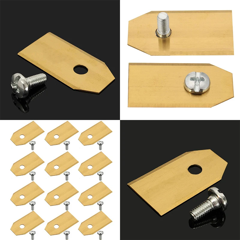 

18PCS 0.6mm Titanium Lawnmower Replcement Blades For Garden Tools with 18pcs Screws Mayitr