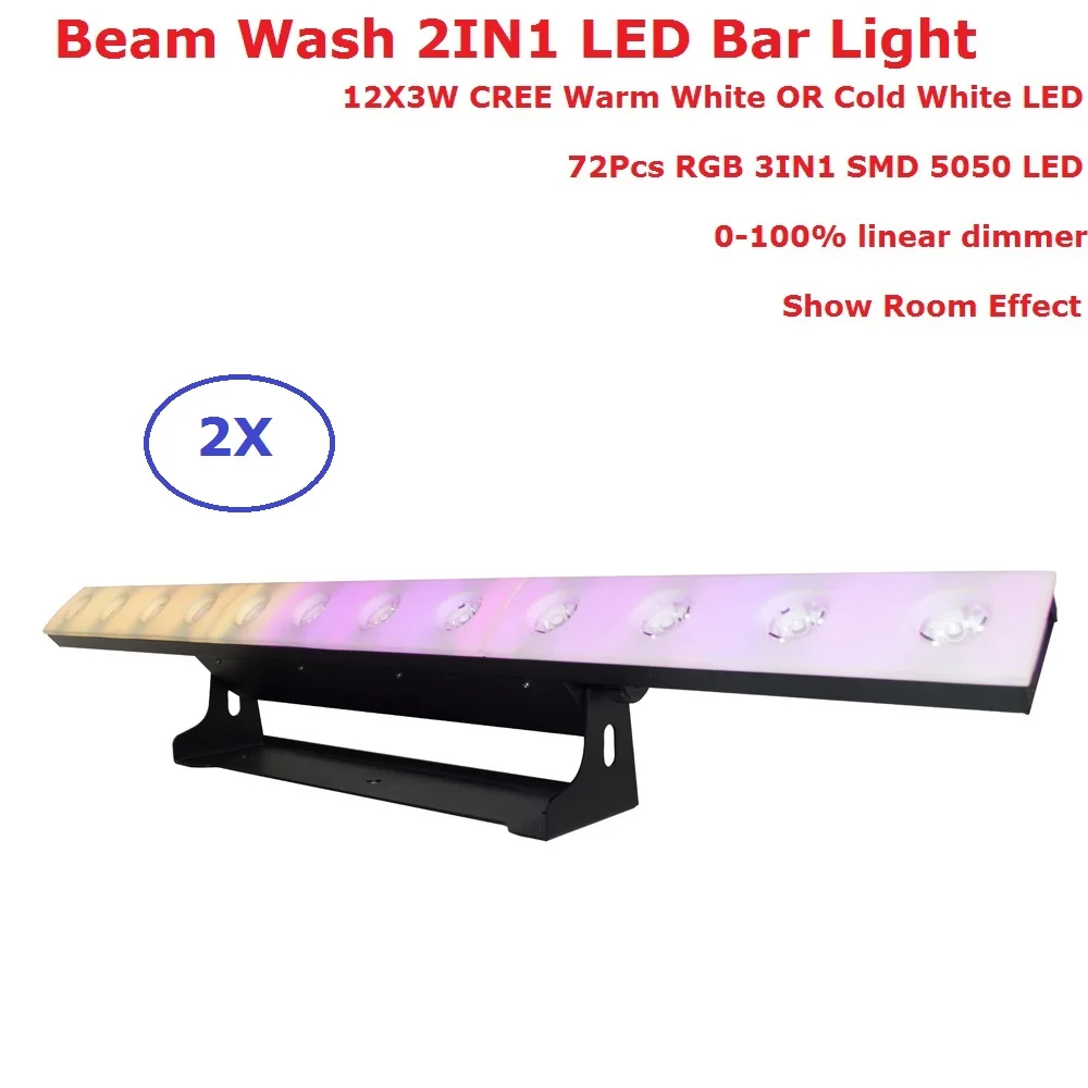 

Newest 12X3W CREE LEDS Warm White Or Cold White Optional LED Wall Wash Lights Indoor DMX Wash Bar With 72Pcs SMD 5050 LED