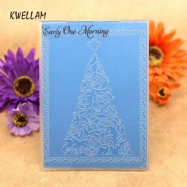 

Christmas Tree With Star Frame Plastic Embossing Folder For Scrapbook DIY Album Card Tool Plastic Template 12.5x17.8cm KW7041407