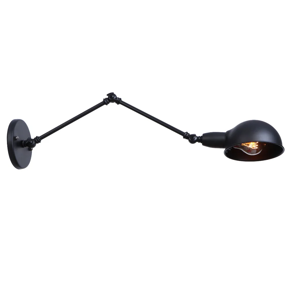 Черный гладить Американская деревня настенный светильник E27 лампа с абажуром Спальня настенный светильник ресторан-бар настенный