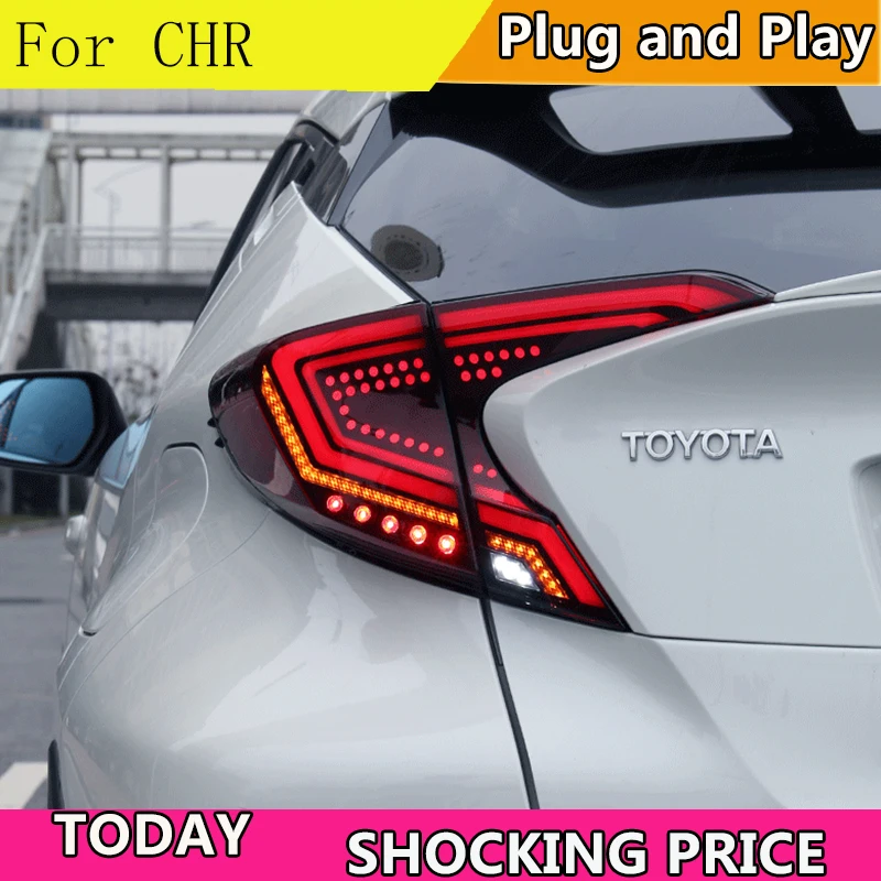 Автомобильный Стайлинг задние фонари для Toyota CH-R C-HR CHR- светодиодные задние фонари противотуманная лампа задняя лампа DRL+ тормоз+ Парк+ Сигнальные огни