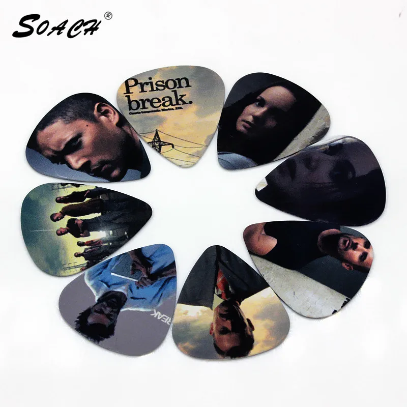 

SOACH 10pcs/Lot 0.71mm thickness guitar strap guitar parts Multi-pattern escape prison break guitar picks