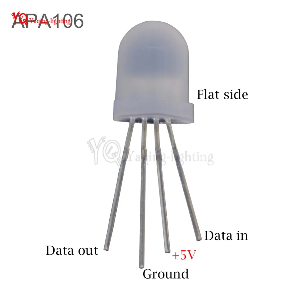 10 ~ 1000 шт. RGB Полноцветный IC встроенный APA106 F8 8 мм F5 неопиксельный Arduino светодиодный
