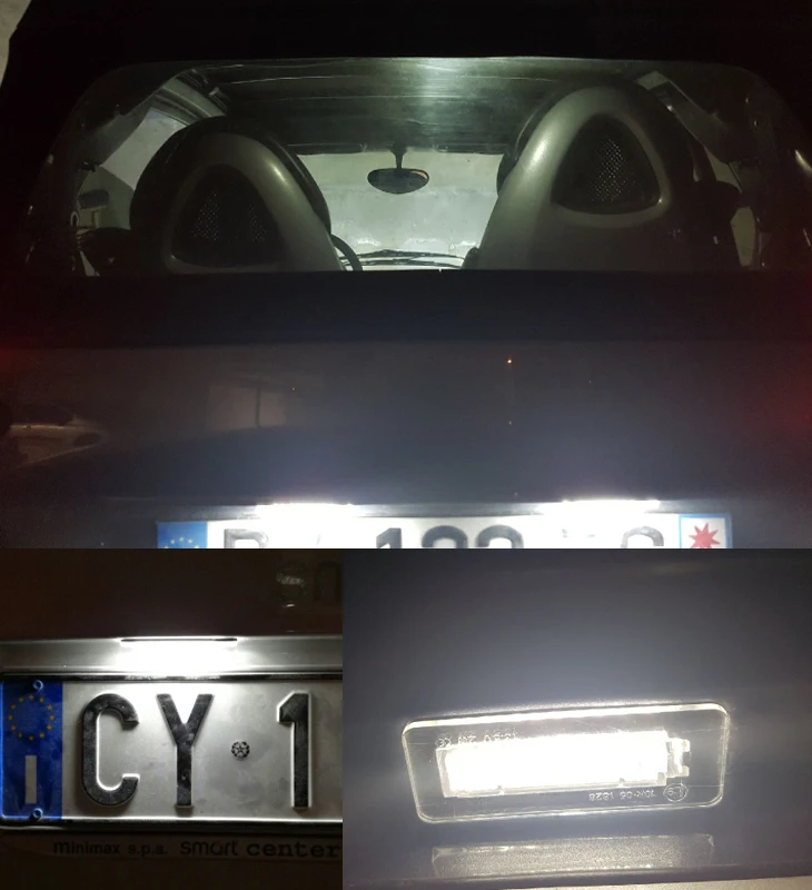 2X led Автомобильный Стайлинг Canbus без кода ошибки номерного знака Лампа для Smart Fortwo задний номерной знак светильник авто аксессуар