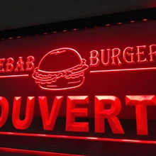 LB868-запчасти для шашлыка гамбургер Enseigne Lumineuse неоновая вывеска для организаций и магазинов для домашнего декора
