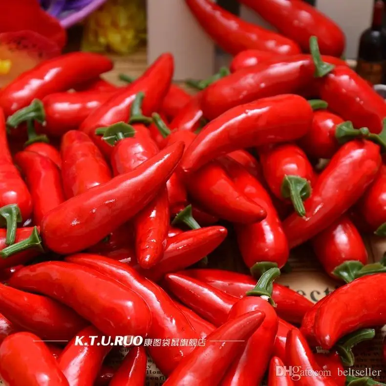  Artificial Simulation Red pepper plastic chili Artificial Vegetables Photography Props Christmas Ornaments Weddding party home decorations