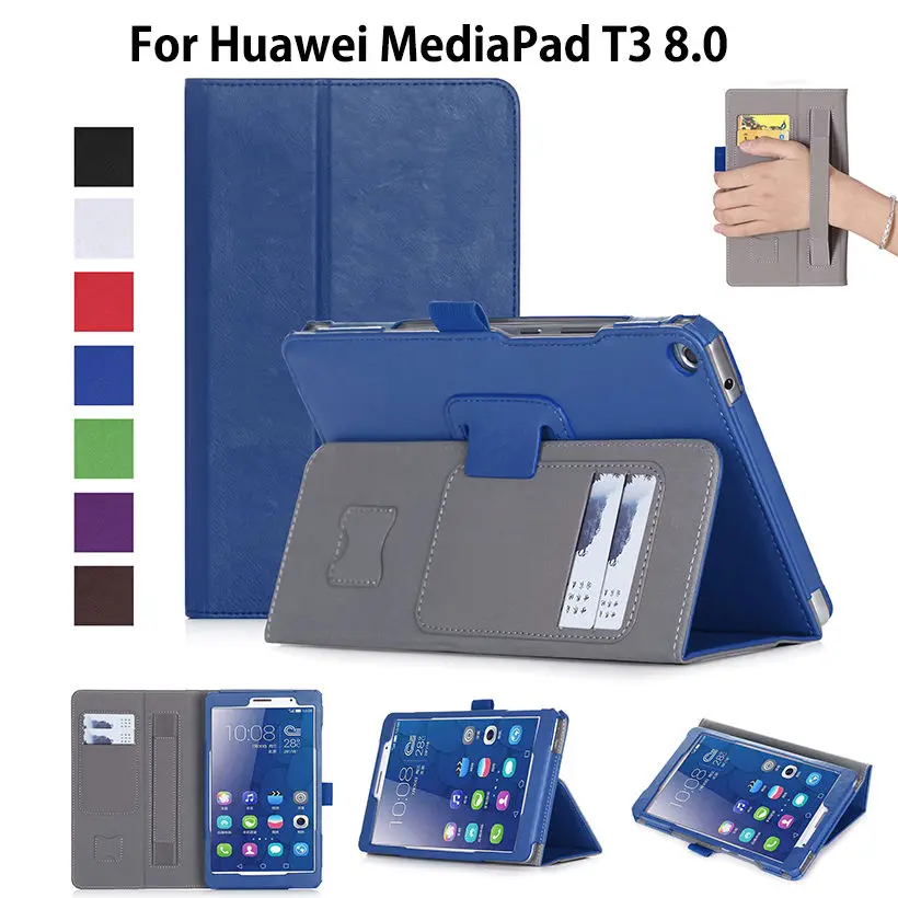 

Case For Huawei MediaPad T3 8.0" KOB-L09 KOB-W09 Cover Funda Tablet Leather Holder Stand Case For Honor Play Pad 2 8.0+Film+Pen