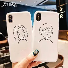

Couple models cartoon phone case for iPhone X phone case for iPhone X 6 6S 7 8 Plus fresh boy girl luxury TPU soft case cover