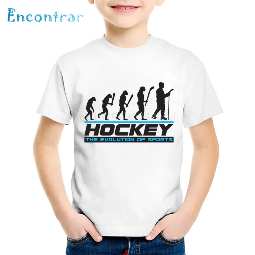 Модный хоккейный игрок, Детская футболка, Детские повседневные летние топы, одежда для маленьких девочек, ooo795