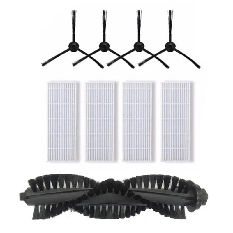 Best Sell New 1Pcs Main Brush+4Pcs Dust HEPA Filter+4Pcs Side Brush Accessories Parts For ILIFE A4s Robot Vacuum Cleaner | Бытовая