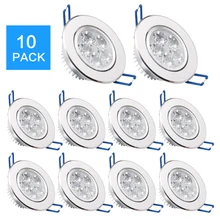 AliExpress-foco LED de luz descendente de 7 a 25 días, lámpara de techo de decoración, brillante, regulable, 110V, 220V, AC85-265V, 10 paquetes por lote