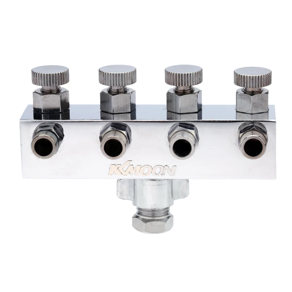 

4-Way Airbrush Air Hose Splitter paint spray accessory with Regulated Metering Manifold for Airbrushes 1/8" BSP Taps 4 Guns