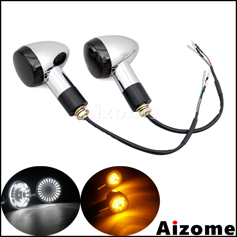 M10Motorcycle2in1LEDFrontTurnSignalsLightwDayLightBlinkers