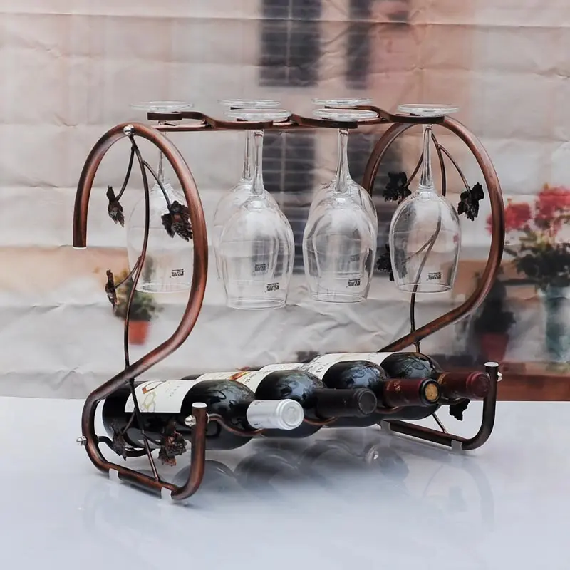 

Free shipping Wine rack creative wine holder wine bottle goblet rack shelf wine rack home
