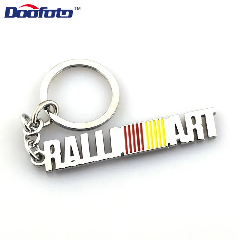 

Doofoto Car Styling Auto Metal Keychain Badge Case For Mitsubishi RalliArt Lancer Asx Ralli Art Key Ring Key Chain Car-Styling