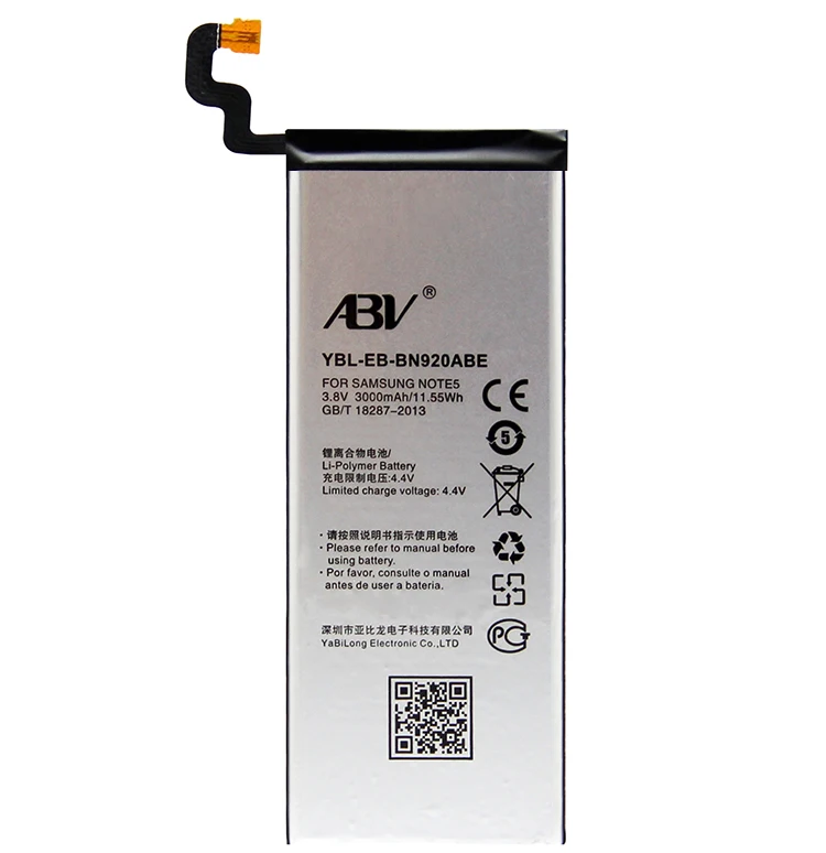Abv бренд батарея для samsung Note 5 EB BN920ABE GALAXY N9200 N920t проект благородный аккумулятор