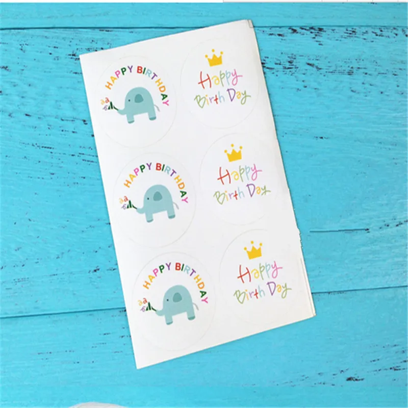 6sheets Happy birthday sticker Handmade Self adhesive Sticker Labels