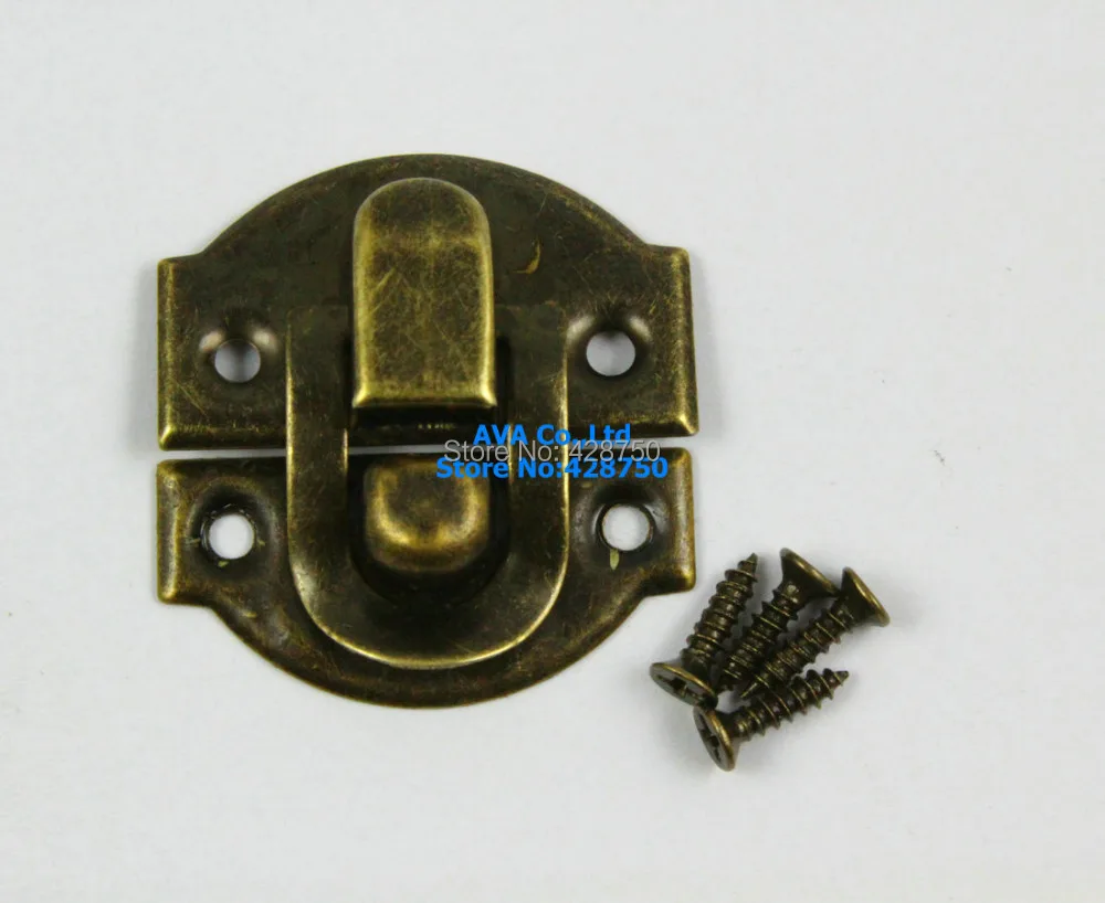 20 Antique Brass Decorative Hasp Jewelry Box Hasp Latch Lock 29x27mm