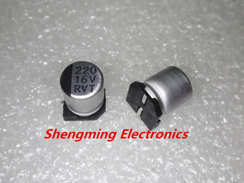 

100pcs 220uF 16V SMD chip Aluminum Electrolytic Capacitor 6.3x7.7mm.