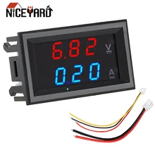 Mini digital voltímetro amperímetro dc 100 v 10a display led volt ampere medidor de tensão amperemeter indicador tester com cabo