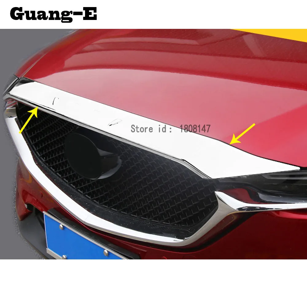 Car garnish ABS Chrome front engine Machine grille upper hood stick lid
