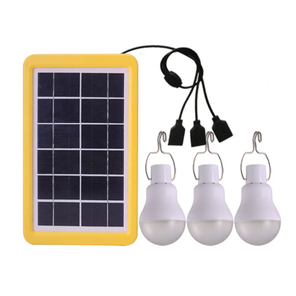 

3 Bulbs LED Solar Light Portable Emergency Lighting Rechargeable Indoor Outdoor Camping Tent Hanging Lantern LED Solar Lamp