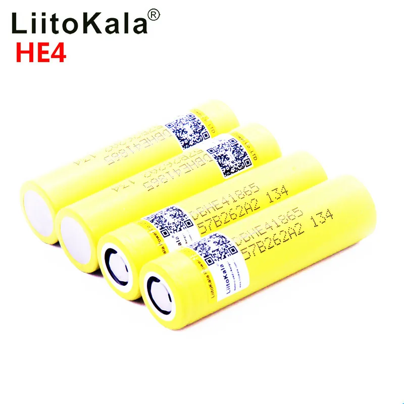 LiitoKala для HE4 2500 mAh литий-ионный аккумулятор 18650 перезаряжаемый аккумулятор 3,7 V Максимальная мощность 20A, 35A загрузка для электронной сигареты