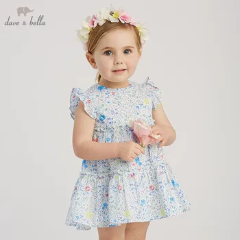 

DB10220 dave bella summer baby girl's princess cute floral dress children fashion party dress kids infant flowers lolita clothes