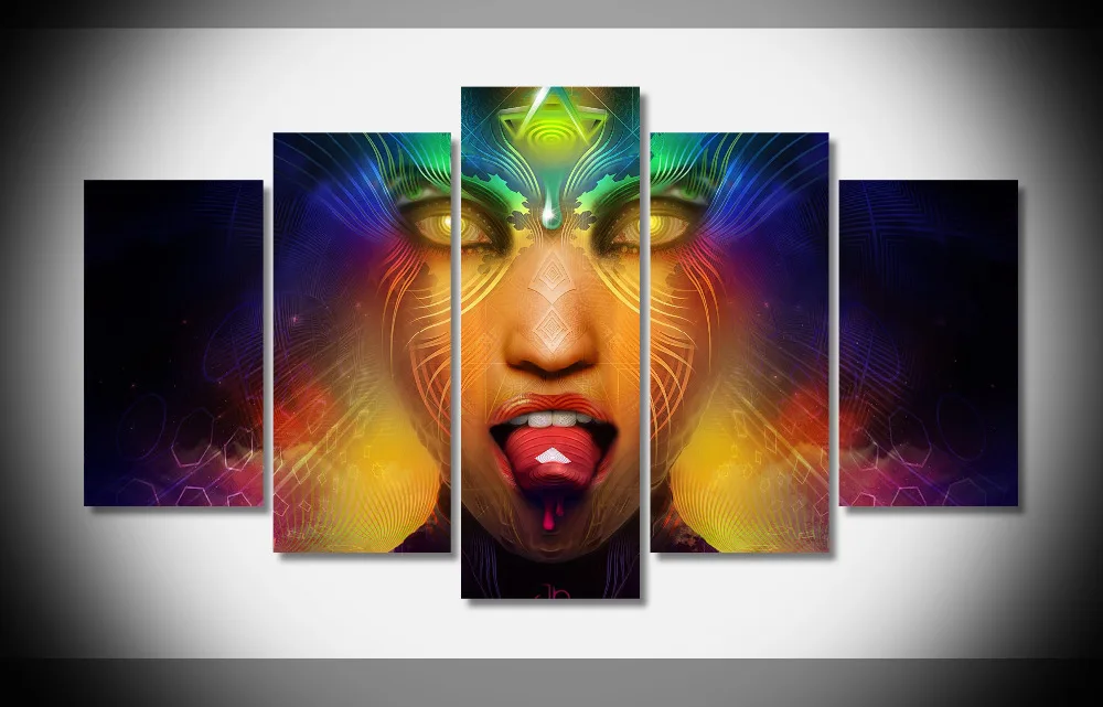 

8360 dark horror women vampire witch art psychedelic poster Framed Gallery wrap art print home wall decor wall picture