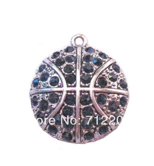 Шипованный сверкающим баскетбольным темно синим цветом|sports pendant|silver plated pendantsilver