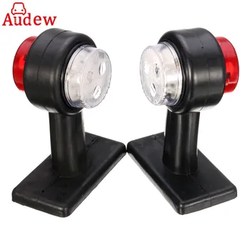 

1 Pair Red White Truck Trailer Caravan Turn Light LED Double Side Marker Indicator Lamp Clearance Light Lamp 12V 24V