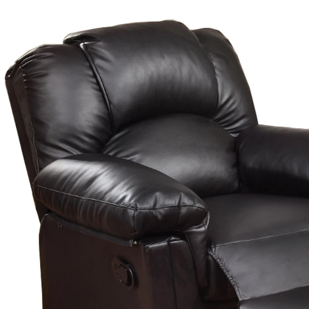 Bonded Leather Rocker/Recliner Black (2)
