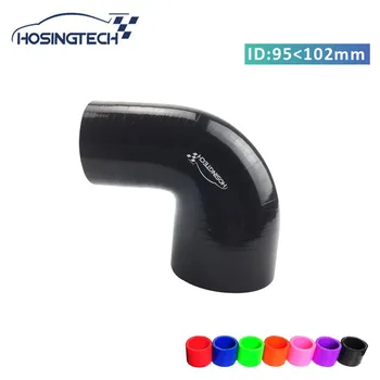

HOSINGTECH- pure silicone brand quality 4" to 3.75"(102mm-95mm) black 90degree silicone elbow reducer turbo hose