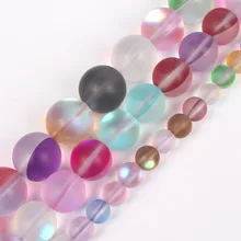Froste круглый хрустальные бусины Многоцветный прозрачные свободные шарики делает браслет, Цепочки и ожерелья, DIY ювелирных 6/8/10/12 мм