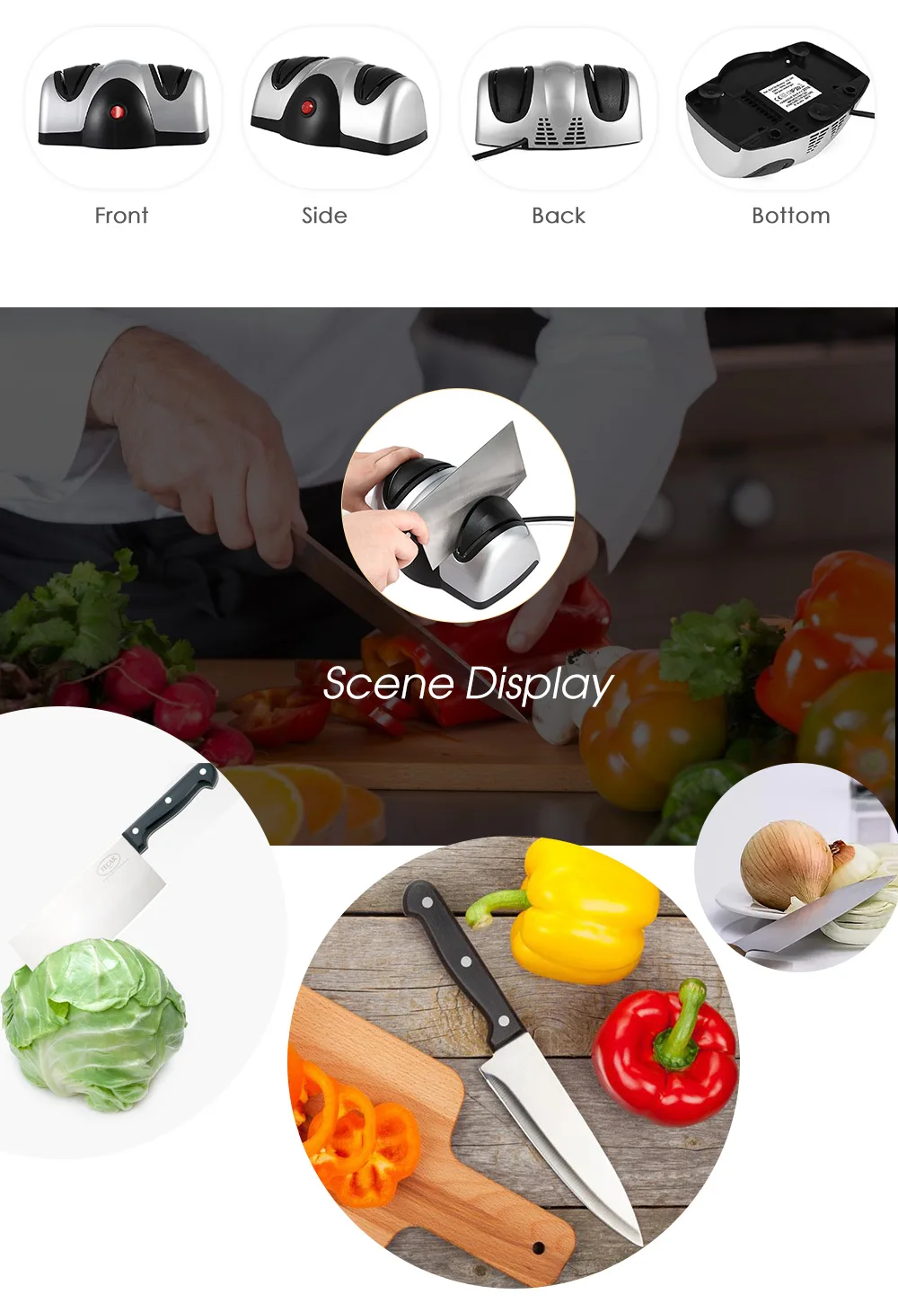 Electric Knife Sharpener Multifunctional Fast Grindstone