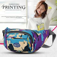 Bolso de la cintura de la compra de las mujeres de la impresión de moda bolsas de la cintura de las muchachas del bolso del pecho del mensajero del dinero del viaje(China)