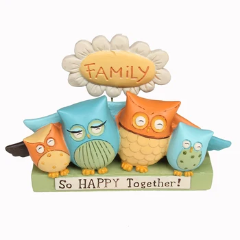 

Owl Family Figurine So Happy together with Mum Dad House Warming Decoration for Kitchen Mothers Day Gifts Vintage Home Decor