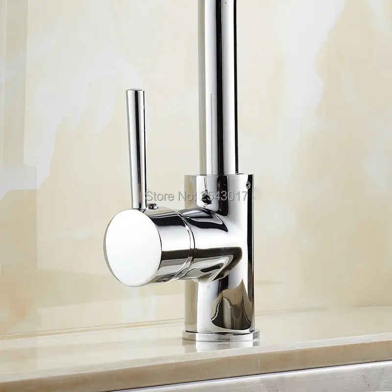 Preise Großhandel Bad Becken Waschbecken Mischbatterien 360 Swivel Auslauf Heiße Und Kalte Wasser Wasserhahn Chrom Poliert Küche Waschbecken Mixer ZR649