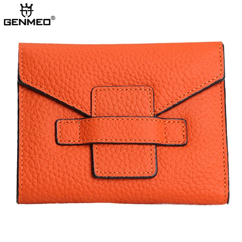 

New Stylish Famous Brand Design Cow Leather Wallets Women Genuine Leather Wallet Soft Real Leather Purse Card Holder Clutch Bag