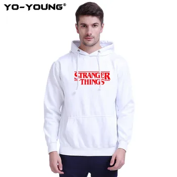 

Yo-Young Men Hoodies Sweatshirts The Stranger Things LOGO Letters Print Quality Fleece Inside Unisex Casual Streetwear