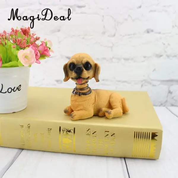 Cute Shaking Head Lucky Dog Puppy Pug Bobbing Heads Bobblehead Toy Aniaml Pet Figures Car Dashboard Auto Decoration