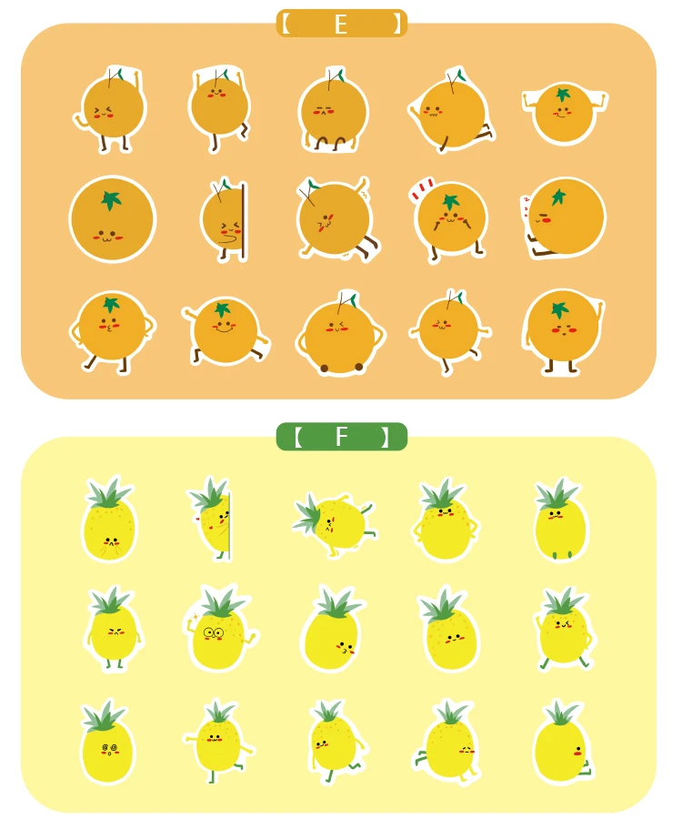Mr. paper 45 шт./пакет 6 видов конструкций милый мультфильм стикер для фруктов персик ананас арбуз оранжевый пуля журнал деко детские наклейки