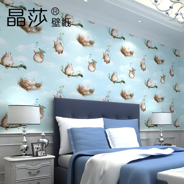 Wallpaper For Living Room 2017 2017 new arrive korean style cartoon totoro non woven wallpaper Wallpaper For Living Room 2017 2017 new arrive korean style cartoon totoro non woven wallpaper