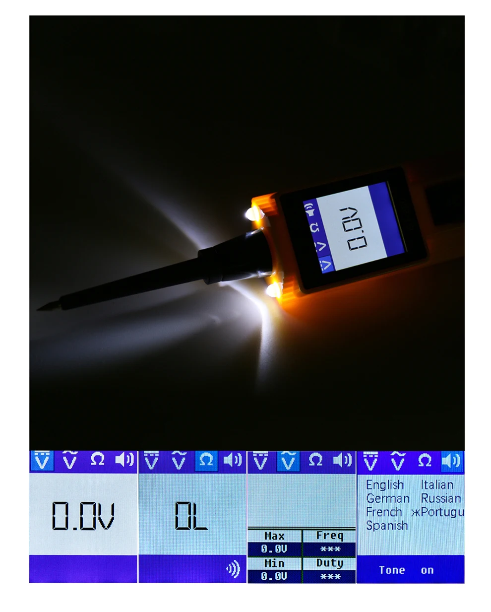 Herramienta de diagnóstico de sistema eléctrico AUTOOL BT260 probador de circuito automotriz con linterna LED Multi-idioma Herramienta de diagnóstico de sistema eléctrico AUTOOL BT260 probador de circuito automotriz con linterna LED Multi-idioma