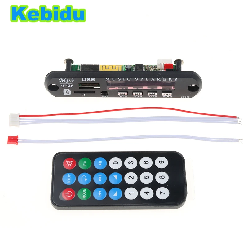 Kebidu USB TF радио FM AUX беспроводной Bluetooth 5 в 12 В 24 WMA MP3 аудио 3 мм MP3-плеер декодер плата