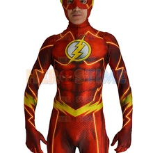52 костюм Флэша 3D оттенок косплей костюм костюм супергероя из спандекса полный костюм косплей зентай костюм