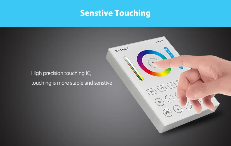 MiLight FUT089 8 зон РЧ-диммер 2,4G беспроводной пульт дистанционного B8 Touch Панель настенный LS2 5 в 1 led контроллер для RGB + CCT светодиодные полосы
