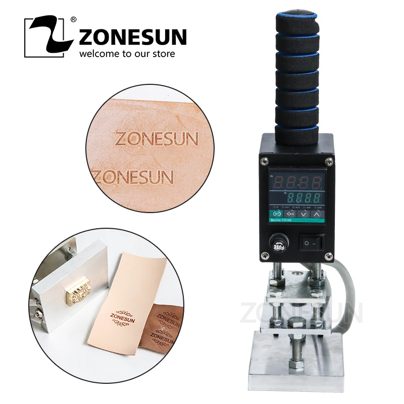 ZONESUN профессиональный кожаный логотип железный деревянный тепловой штамп